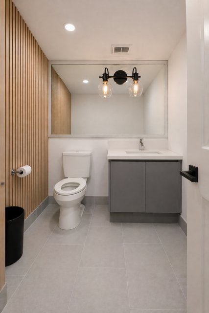 Modern powder room renovation